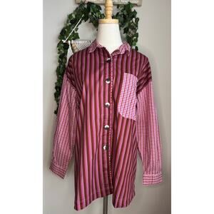 Intimately Free People Milk + Cookies Candy Cane Lounge Top sz S